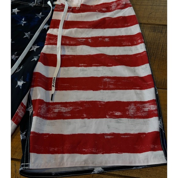 NEW American Eagle Outfitters American Flag USA Board Swimming Trunks L - Picture 2 of 9